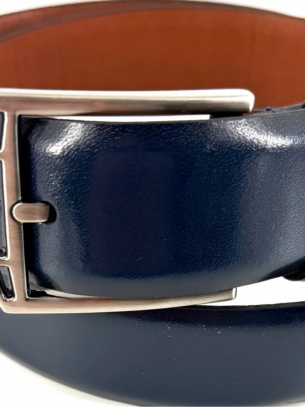 Authentic Boconi Men’s Leather Belt Navy Blue Size 34/85